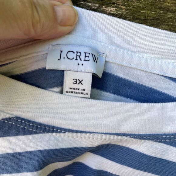 I.Crew size 3X striped long sleeve boxy tee FLAW - Picture 3 of 6